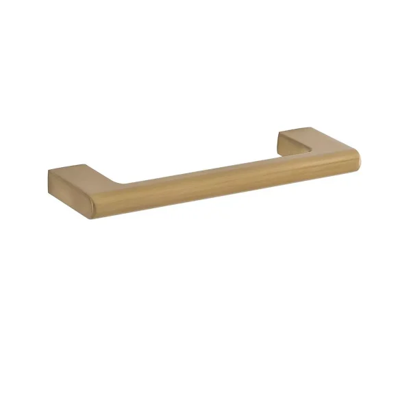 Home Hardware 10pk 4" Vail Pull in Satin Brass: Zinc Cabinet Handles & Drawer Pulls, Satin Finish, Gold